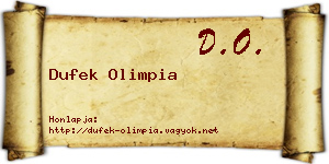 Dufek Olimpia névjegykártya